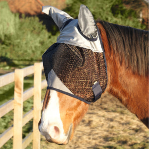 grey silver fly mask with ears